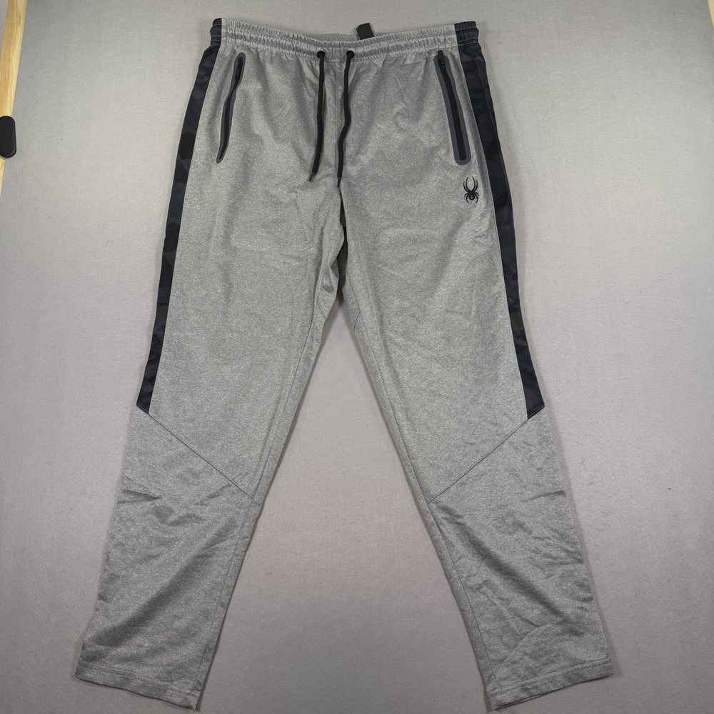 Spyder Active Pants Mens Large Gray Quick Dry Stretch Athletic Breathable NWT